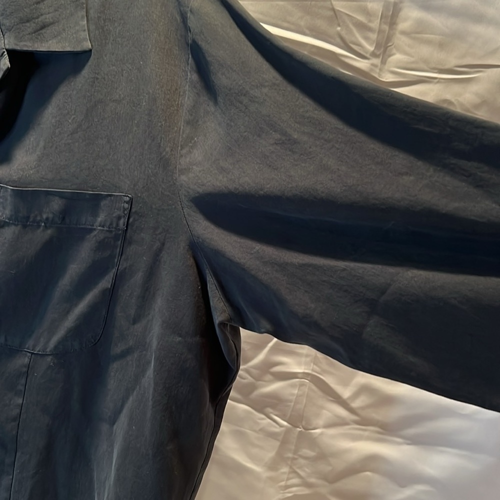 Notations 100% Silk Button Down 3/4 Sleeve Black … - image 8